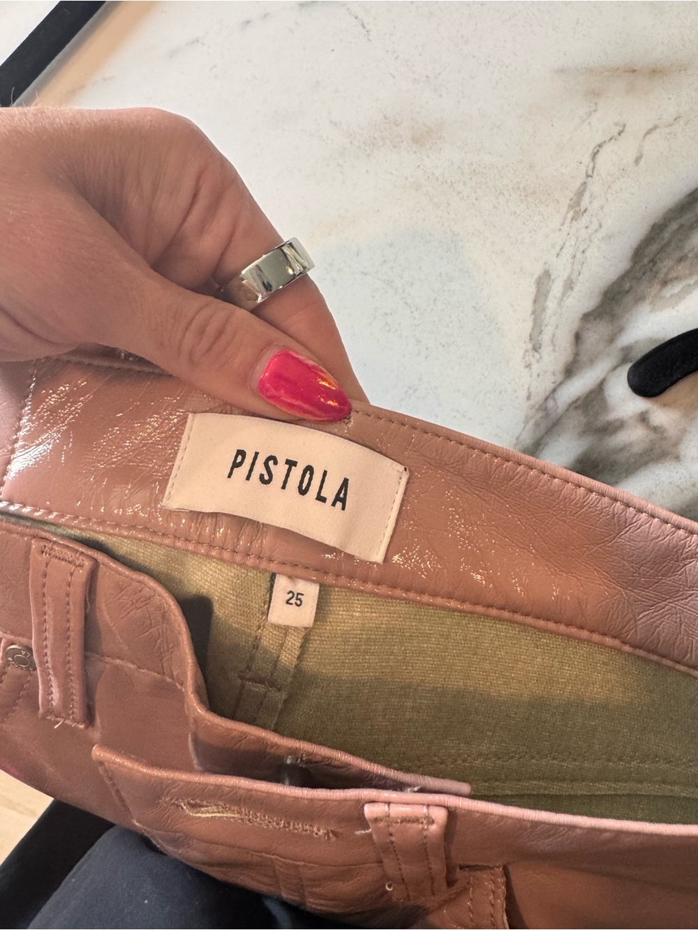 Pistola Blush Croc-Embossed pants- never worn